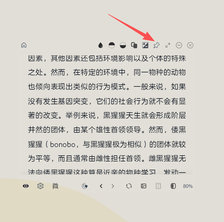 点击图钉开启窗口置顶