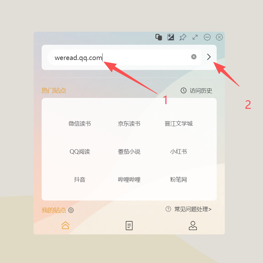 在地址栏输入网址打开网页